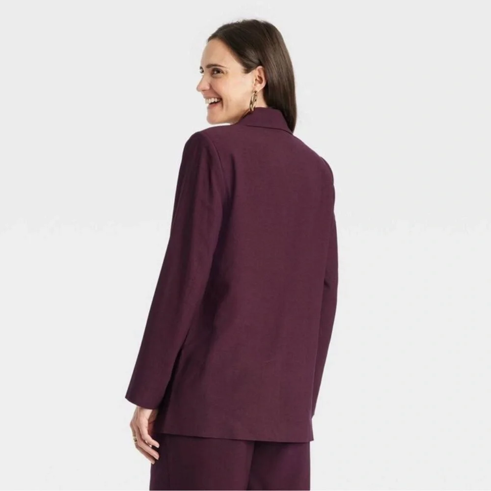 A New Day - Women's Double Breasted Blazer - Burgundy size Large. NWT - Picture 4 of 6